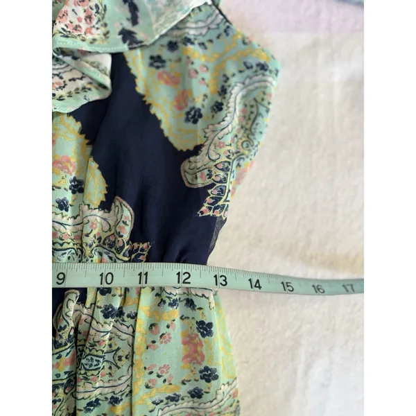 Lily Rose Paisley Chiffon Cold Shoulder Maxi Dress NWT Sz M Lined Ruffle - Image 9