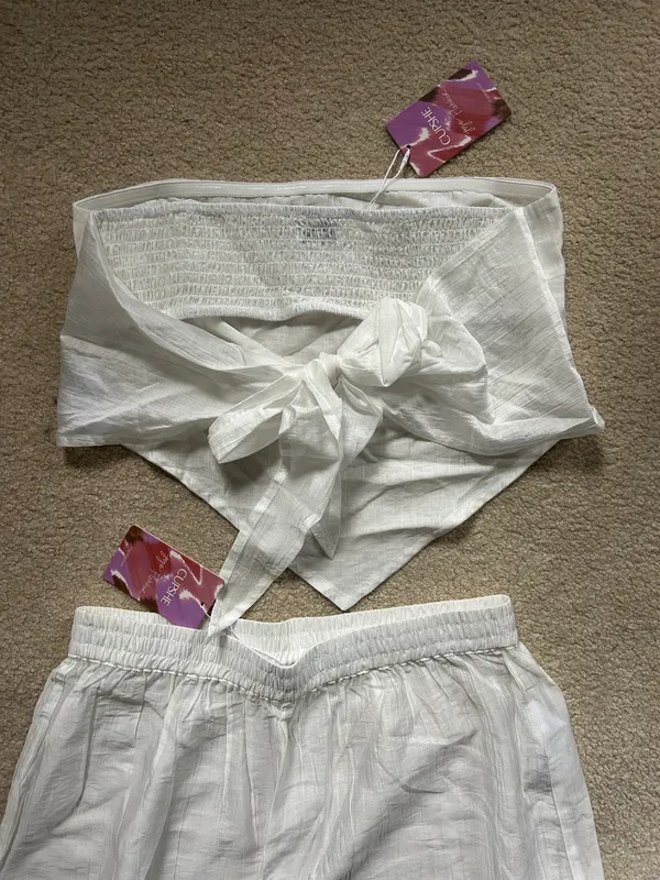 Cupshe cover up set white linen - Image 3