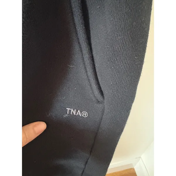 TNA Aritzia Bubble Fleece Boyfriend Jogger Sweatpants Black Small - Image 2