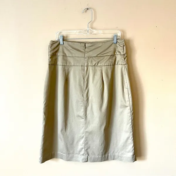 WORTHINGTON | Tan Khaki A-line Midi Skirt Sz 12 - Image 3