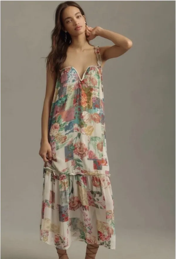 Anthropologie Dress Floral Maxi Boho Paisley - Image 3