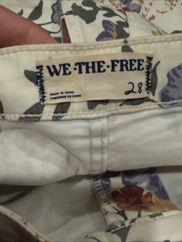 We The Free free people FREE PEOPLE Crop YOUTHQUAKE Print Flare Jeans 28‎ nwt - Image 5