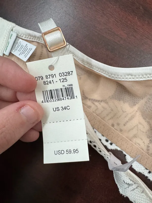 NWT Aerie Real Power Balconette Lightly Lined Lace Bra Size 34C in Soft Muslin - Image 6