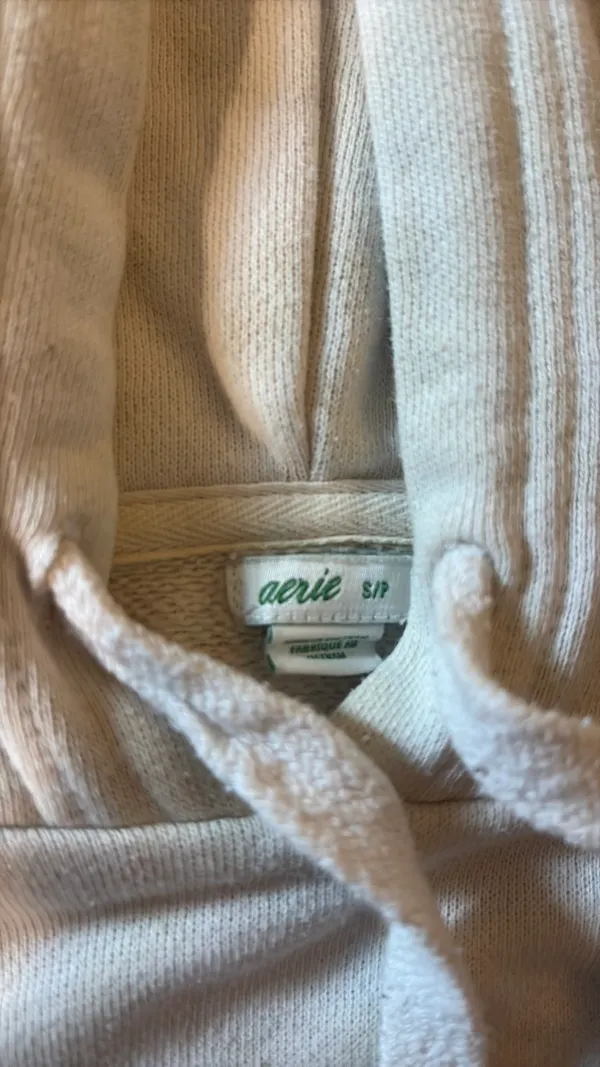 Aerie Pale Green and Cream Oversized Hoodie - Image 3