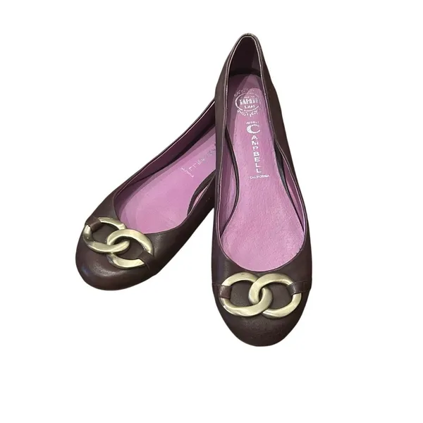 Jeffrey Campbell Horsebit Ballet Flats Brown‎ Leather Gucci Style Women's Size 9 - Image 2