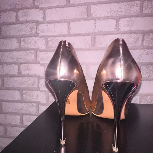 Rose Gold Metallic Stiletto Heels (Size 8) - Image 3