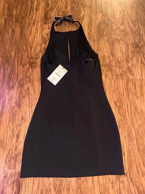 ZARA Mini Dress Black - Image 3
