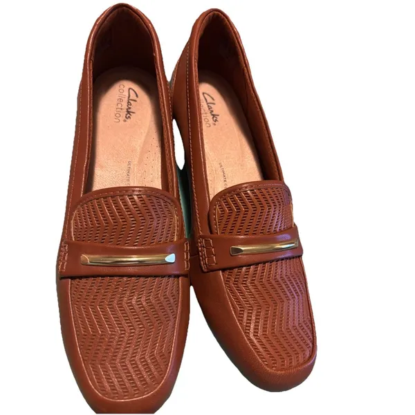 Woman's Loafers Clarks Cinnamon Brown Juliet Aster Loafer Size 9 - Image 5