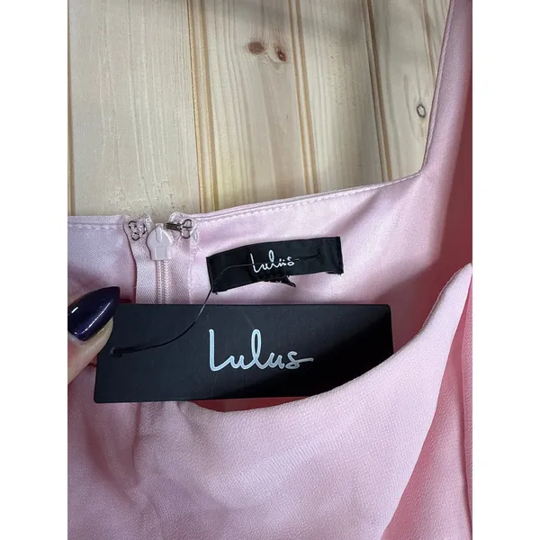 NWT Lulus Glamorous Disposition Light Pink Ruched Maxi Dress Bridesmaid Size XL - Image 7