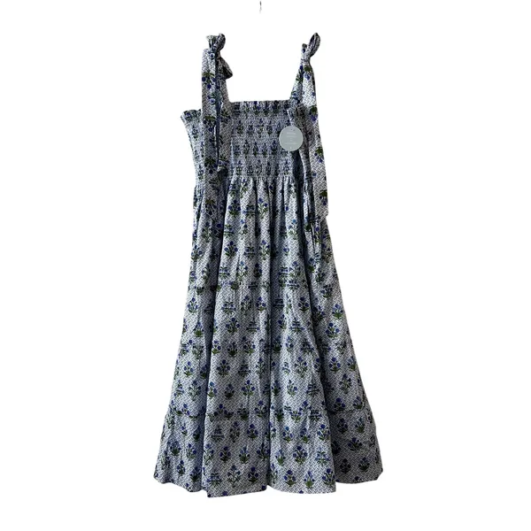 Hill House Home The Ribbon Ellie Nap Midi Dress Block Print Blue XXL New CL2 - Image 4