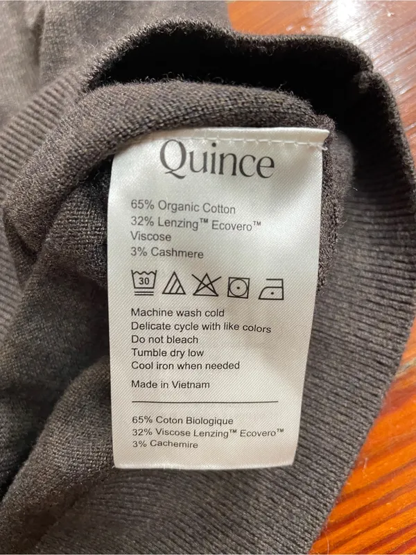 NWT Quince Lightweight Cotton Cashmere V-Neck Sweater Heather Charcoal Sz S 🧡🎀 - Image 11