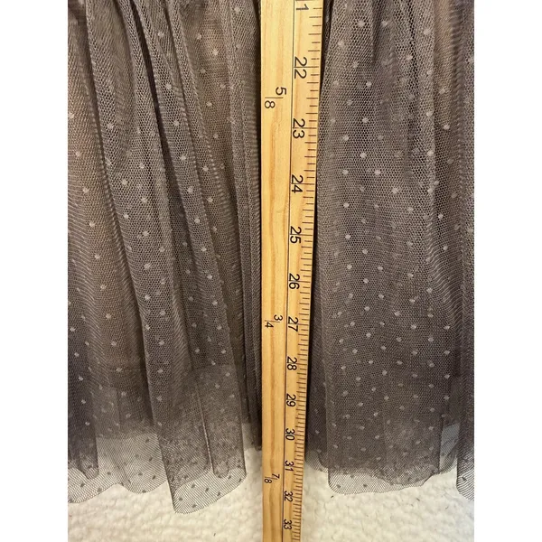 GiGiO Dress Womens L Brown Wrap Dress Mesh Polka Dot Whimsygoth Dark Fairy - Image 11