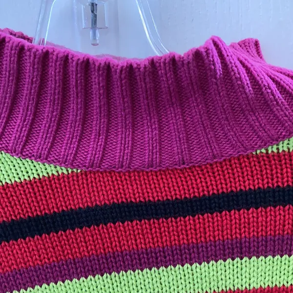 FINAL MARKDOWN Westbound Multicolor Striped Sweater large - Image 3
