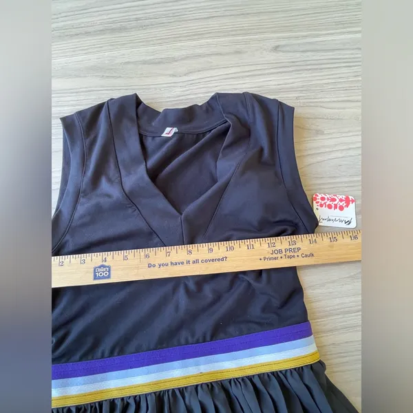 FP Movement by Free People Black Mini Dress with Yellow and Purple Accents - Image 4