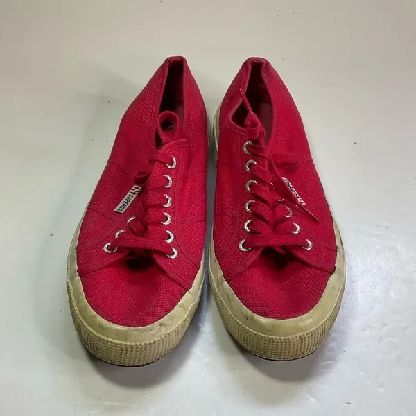Superga‎ Red Lace Up Sneakers Size 8 - Image 2