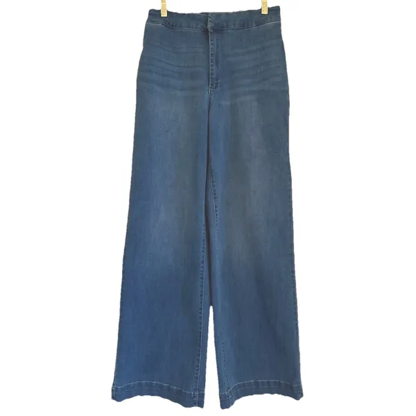 OAT New York Women High Rise Wide Leg Jeans Medium Wash Size 6/28 - Image 3