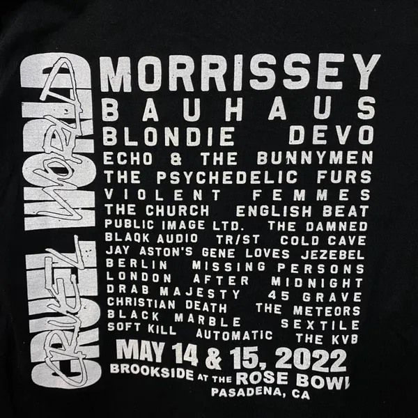 Morrissey Cruel World Festival Rock Tshirt size Medium - Image 4