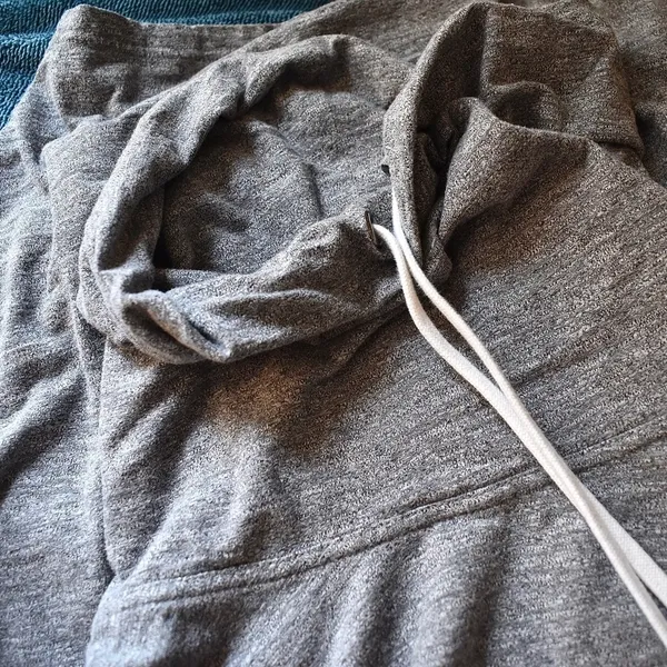 3/ $25 S- Forever 21 Workout Cowl Neck‎ Gray 3/4 Sleeves Sweater w/ Pockets - Image 4