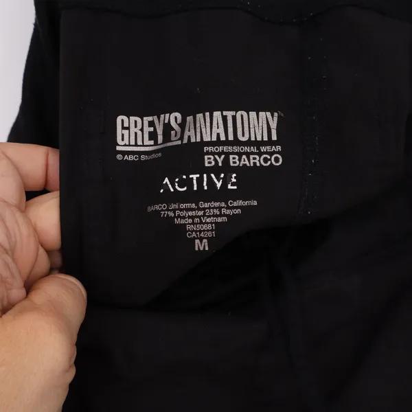Grey's Anatomy Scrub Pants Womens M Active Black Drawstring Excellent Size M - Image 3
