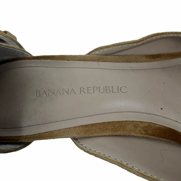 Banana Republic Pointed Toe d'Orsay Suede Ankle Strap Pump Camel Size 6.5 - Image 11