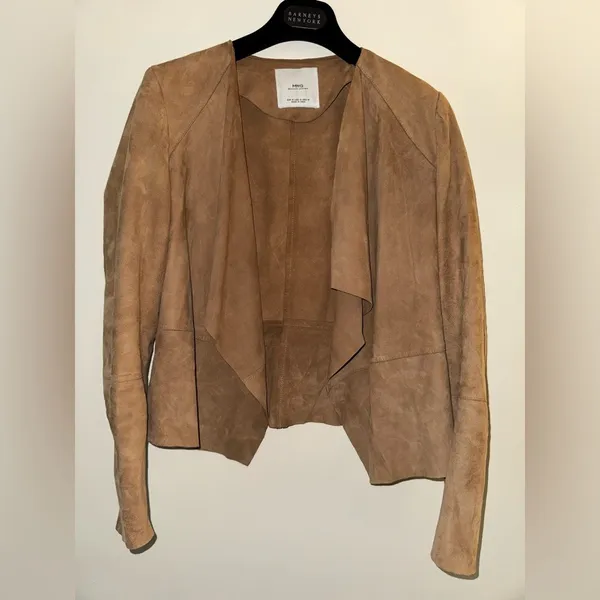 MNG Mango Genuine Brown Suede Jacket Small - Image 4