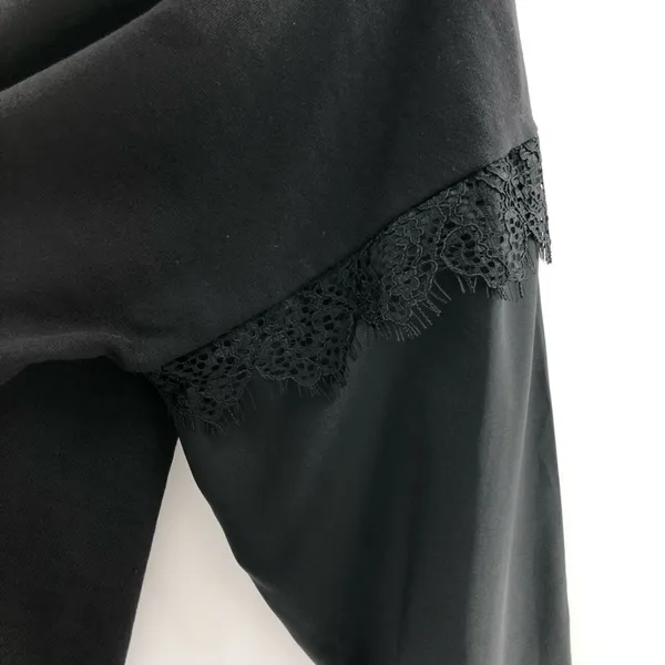 DKNY Mixed-Media Lace-Trim Sweatshi Black L‎ - Image 6