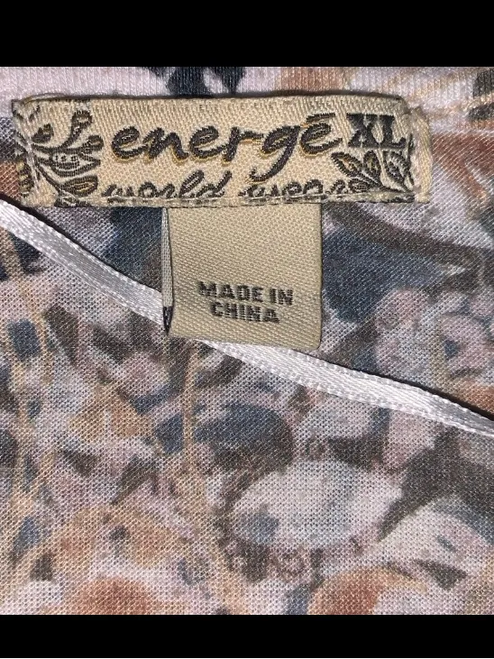 Vintage Y2K Energe World Wear Rhinestone Mixed Print Top - Size XL - Image 4