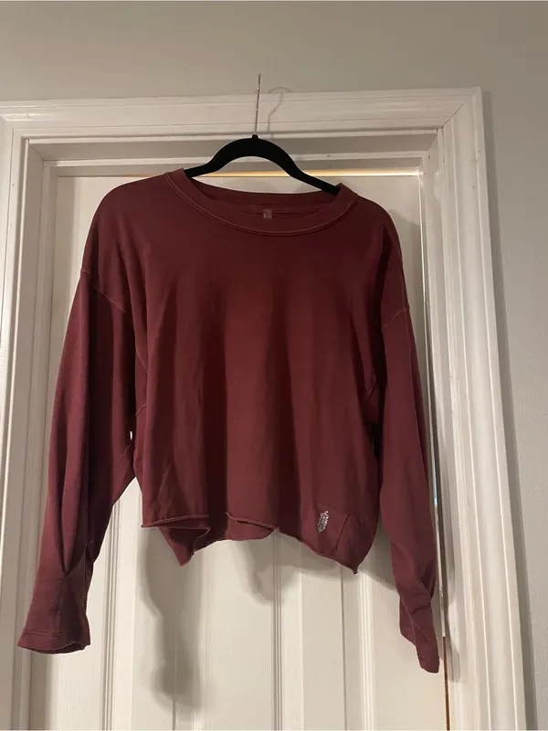 EUC Free People Movement Inspire Layer long sleeve t-shirt in sold out Oxblood - Image 4