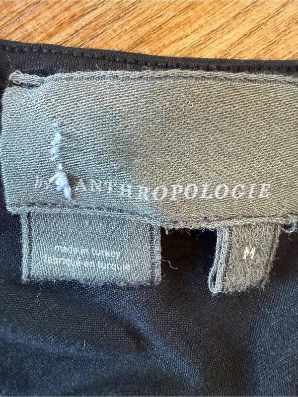 Anthropologie Black One Shoulder Tie Shoulder Camisole Medium - Image 3