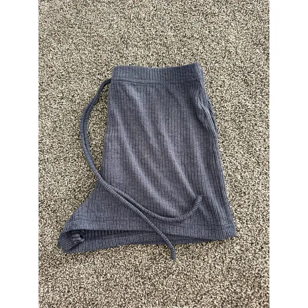HYFVE Lounge Shorts Womens Size S blue Ribbed Knit Drawstring Waist - Image 4