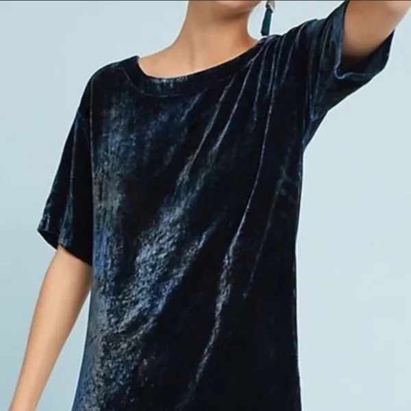 The Odells Anthropologie velvet tie dye‎ dress - Image 2
