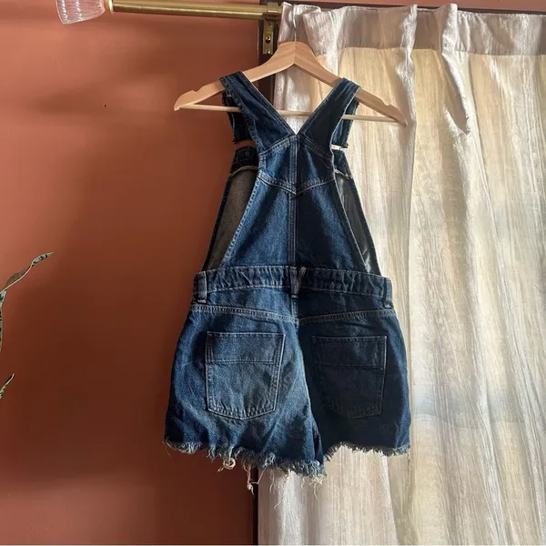Free‎ People Sunkissed Denim Short Overalls Zip Front Jean Shortalls NEW Size 0 - Image 6