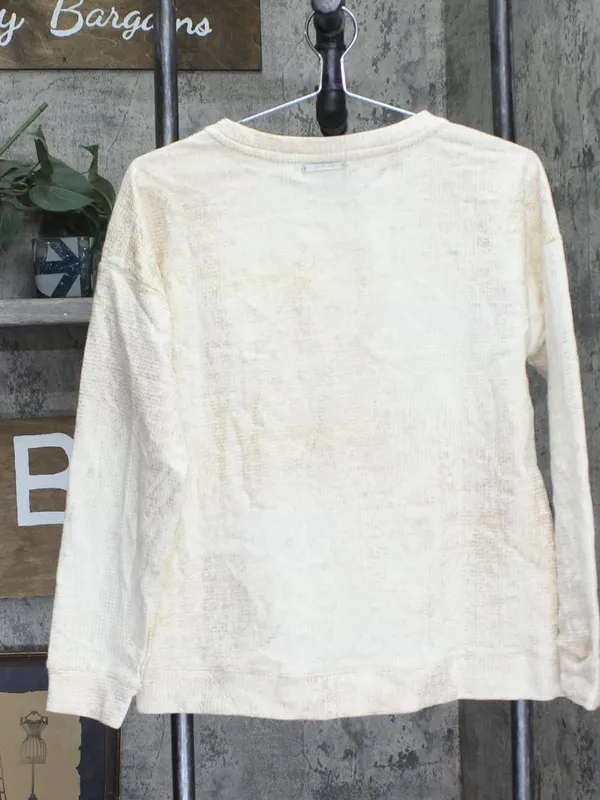 Peace Love World French Terry Long Sleeve Sweatshirt Pristine Brown Multi 2XS - Image 2