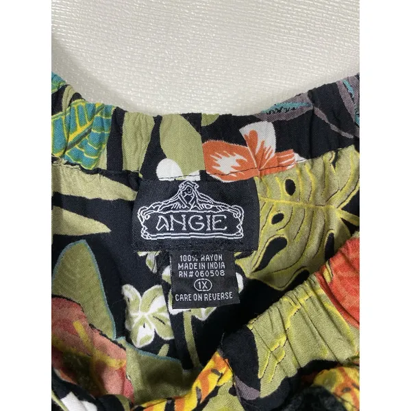 Angie Women Floral Off Shoulder Top Plus Size 1X Crochet Tropical Boho Colorful‎ - Image 4