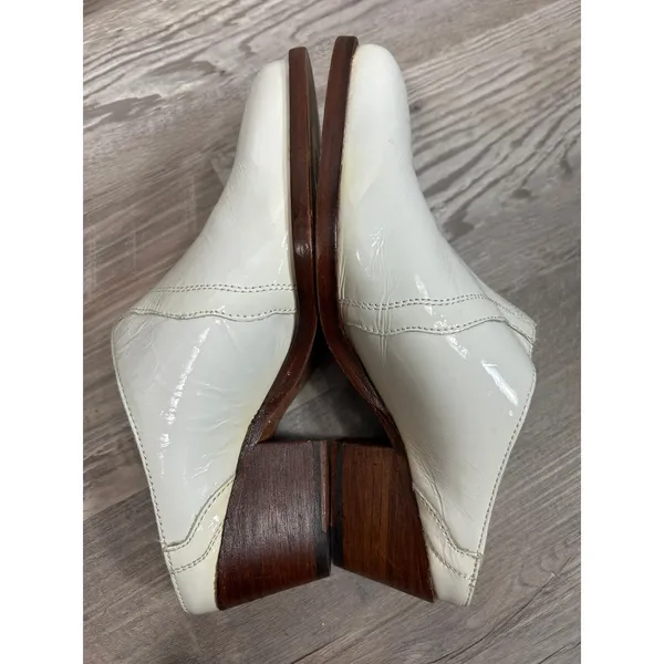 Free People New Frontier Western Mules In White Patent Leather EU 36.5/US Size 6 - Image 6