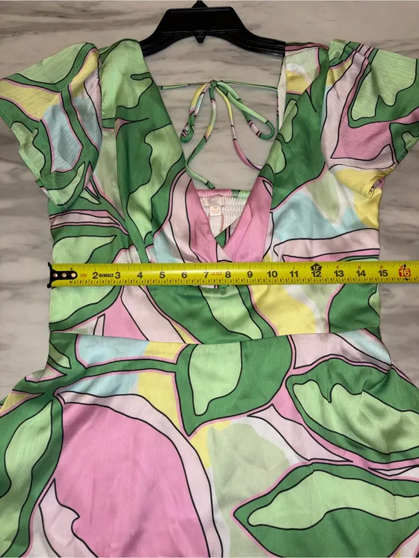 Gianni Bini NWT Pastel Abstract Print Open Back Mini Dress Size Medium - Image 2