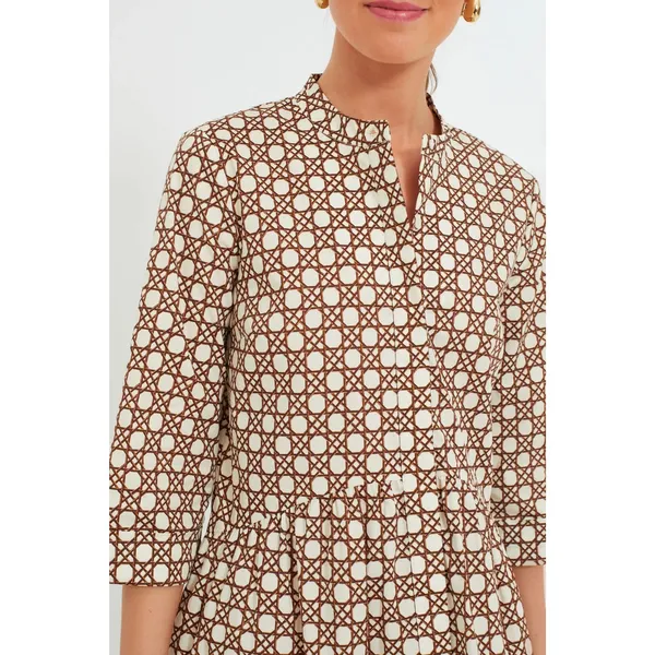 Tuckernuck Ready For Rattan Mini Dress Neutral Tunic Button Up Size Small - Image 3