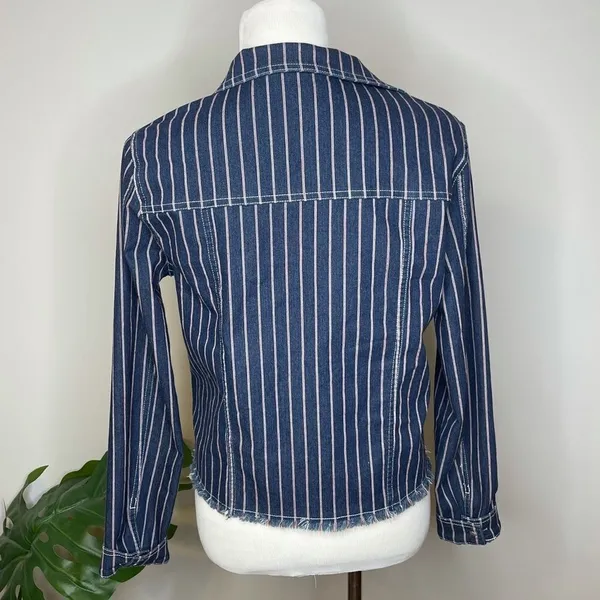 Sugar+Lips Red Striped Denim Jacket - Image 3