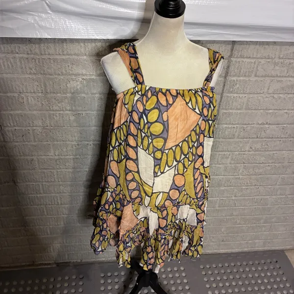 New Cleobella Isobel Mini Dress‎ Saguaro Print Orange Yellow XS CM24SU102104SGAR - Image 3