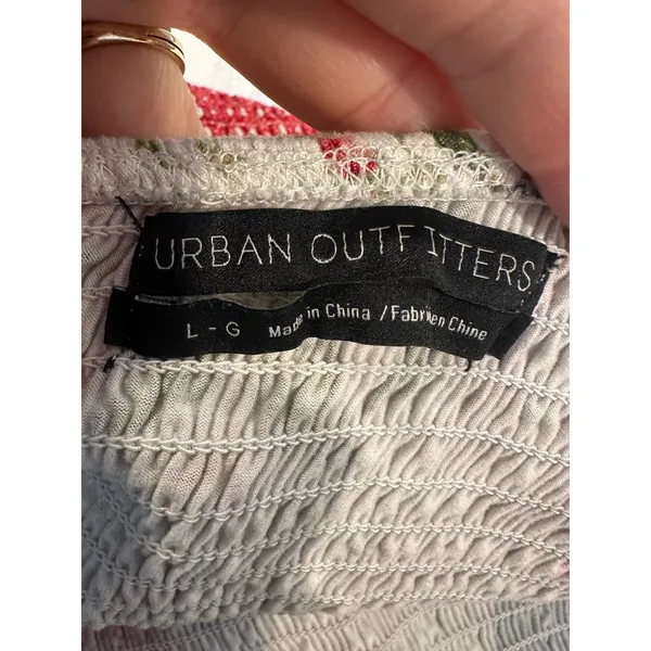 Urban Outfitters Maxi Dress Womens L Patchwork Smocked Boho Cottagecore Prairie - Image 6
