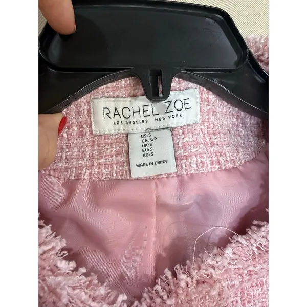 Rachel Zoe light pink tweeted jacket Small - Image 3