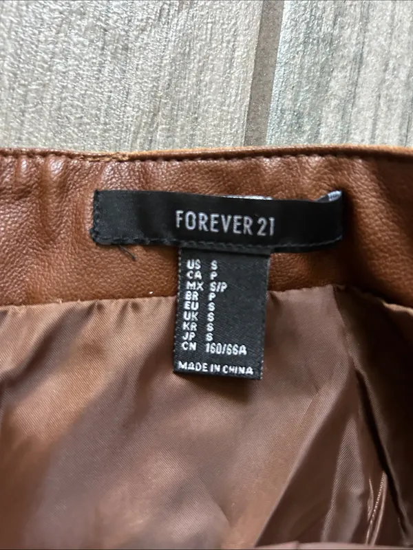 Forever 21 Brown Two-Tone Patchwork Mini Skirt - Image 2