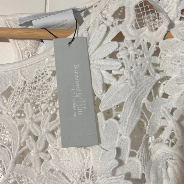 Borrowed & Blue Southern Living Lace Top Womens L/XL White Floral NWT - Image 6