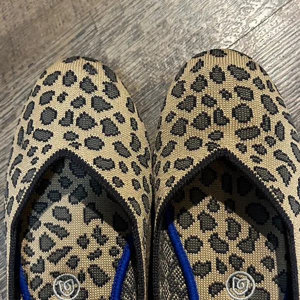 ROTHY'S Retired The Flat Cheetah Leopard US 8‎ Luxury Ballet Flats Red Stripe - Image 5