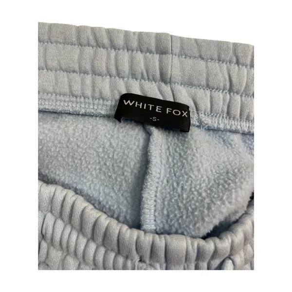 White Fox Sweat Shorts Womens Small Blue Fleece Lounge Casual Athleisure Classic - Image 3
