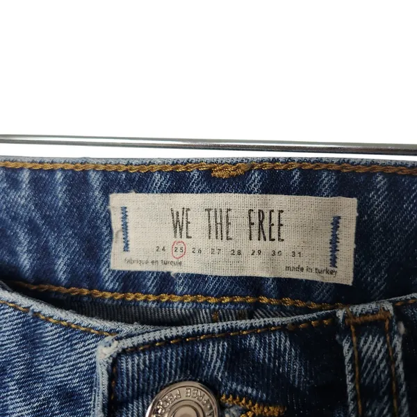 Free The People We The Free Blue Dark Wash Denim Ankle Barrel Jeans Size 25 - Image 4