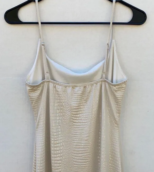 Afterstitch Womens size small off white snakeskin print cowl neck maxi dress👇🏼 - Image 4