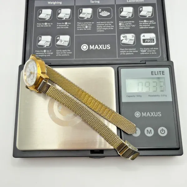 Caravelle Electronic Ladies Wristwatch Gold Tone Mesh Band For Parts - Image 12