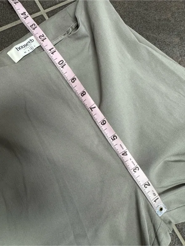 House of CB Laurel High Waisted Trousers Flared Pants Smoke Gray Grey Medium - Image 13