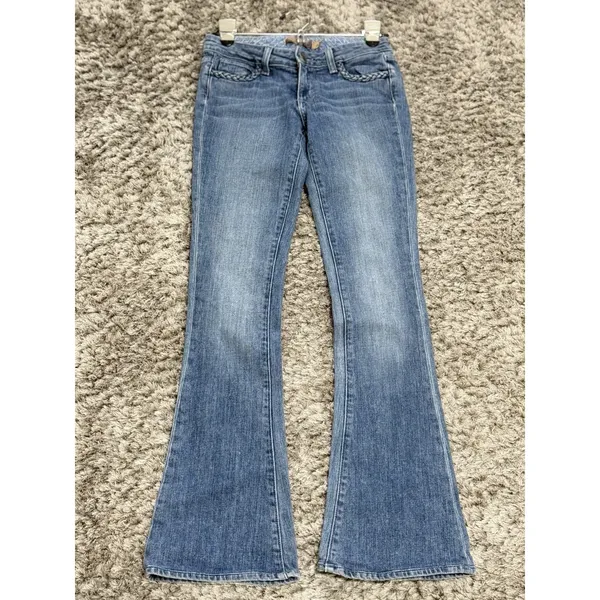 Paige Premium Denim Lou Lou Flare Jeans Light Blue Low Rise Women’s Size 24 - Image 3